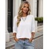 Zeagoo Women’s Casual Shirts Long Sleeve Tops Soft Crewneck Tshirts Basic Tee Business Workout Outfit 2026 Fall Clothes(A White)