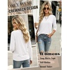 Zeagoo Women’s Casual Shirts Long Sleeve Tops Soft Crewneck Tshirts Basic Tee Business Workout Outfit 2026 Fall Clothes(A White)