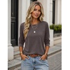 Zeagoo Women’s Casual Shirts Long Sleeve Tops Soft Crewneck Tshirts Basic Tee Business Workout Outfit 2026 Fall Clothes(Brown)