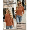 Zeagoo Women’s Casual Shirts Long Sleeve Tops Soft Crewneck Tshirts Basic Tee Business Workout Outfit 2026 Fall Clothes(Caramel)