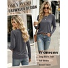 Zeagoo Women’s Casual Shirts Long Sleeve Tops Soft Crewneck Tshirts Basic Tee Business Workout Outfit 2026 Fall Clothes(Dark Grey)