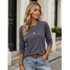 Zeagoo Women’s Casual Shirts Long Sleeve Tops Soft Crewneck Tshirts Basic Tee Business Workout Outfit 2026 Fall Clothes(Dark Grey)