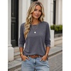 Zeagoo Women’s Casual Shirts Long Sleeve Tops Soft Crewneck Tshirts Basic Tee Business Workout Outfit 2026 Fall Clothes(Dark Grey)