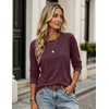 Zeagoo Women’s Casual Shirts Long Sleeve Tops Soft Crewneck Tshirts Basic Tee Business Workout Outfit 2026 Fall Clothes(Dark Red)