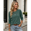 Zeagoo Women’s Casual Shirts Long Sleeve Tops Soft Crewneck Tshirts Basic Tee Business Workout Outfit 2026 Fall Clothes(Green)