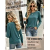 Zeagoo Women’s Casual Shirts Long Sleeve Tops Soft Crewneck Tshirts Basic Tee Business Workout Outfit 2026 Fall Clothes(Green)