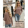 Zeagoo Women’s Casual Shirts Long Sleeve Tops Soft Crewneck Tshirts Basic Tee Business Workout Outfit 2026 Fall Clothes(Khaki)