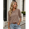 Zeagoo Women’s Casual Shirts Long Sleeve Tops Soft Crewneck Tshirts Basic Tee Business Workout Outfit 2026 Fall Clothes(Khaki)