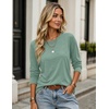 Zeagoo Women’s Casual Shirts Long Sleeve Tops Soft Crewneck Tshirts Basic Tee Business Workout Outfit 2026 Fall Clothes(Light Green)