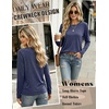 Zeagoo Women’s Casual Shirts Long Sleeve Tops Soft Crewneck Tshirts Basic Tee Business Workout Outfit 2026 Fall Clothes(Navy Blue)