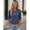 Zeagoo Women’s Casual Shirts Long Sleeve Tops Soft Crewneck Tshirts Basic Tee Business Workout Outfit 2026 Fall Clothes(Navy Blue)