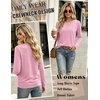 Zeagoo Women’s Casual Shirts Long Sleeve Tops Soft Crewneck Tshirts Basic Tee Business Workout Outfit 2026 Fall Clothes(Pink)