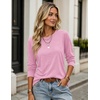 Zeagoo Women’s Casual Shirts Long Sleeve Tops Soft Crewneck Tshirts Basic Tee Business Workout Outfit 2026 Fall Clothes(Pink)