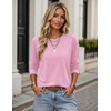 Zeagoo Women’s Casual Shirts Long Sleeve Tops Soft Crewneck Tshirts Basic Tee Business Workout Outfit 2026 Fall Clothes(Pink)