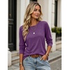 Zeagoo Women’s Casual Shirts Long Sleeve Tops Soft Crewneck Tshirts Basic Tee Business Workout Outfit 2026 Fall Clothes(Plum)