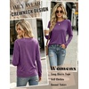 Zeagoo Women’s Casual Shirts Long Sleeve Tops Soft Crewneck Tshirts Basic Tee Business Workout Outfit 2026 Fall Clothes(Plum)