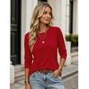 Zeagoo Women’s Casual Shirts Long Sleeve Tops Soft Crewneck Tshirts Basic Tee Business Workout Outfit 2026 Fall Clothes(Red)