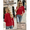 Zeagoo Women’s Casual Shirts Long Sleeve Tops Soft Crewneck Tshirts Basic Tee Business Workout Outfit 2026 Fall Clothes(Red)