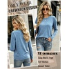 Zeagoo Women’s Casual Shirts Long Sleeve Tops Soft Crewneck Tshirts Basic Tee Business Workout Outfit 2026 Fall Clothes(Z Stripes Blue 273)
