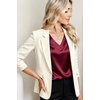 Zeagoo Womens Satin Tops Dressy Casual V Neck Tee Silk Shirts Short Sleeve Tshirts Quiet Luxury Clothes Wine Red