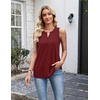 Zeagoo Womens Tank Tops 2026 Loose V Neck Spring Summer Tops Business Dressy Sleeveless Shirts(Burgundy)