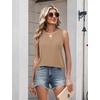 Zeagoo Womens Tank Tops 2026 Loose V Neck Spring Summer Tops Business Dressy Sleeveless Shirts(Khaki)