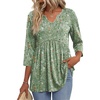 Zeagoo 3/4 Length Sleeve Womens Tops 2026 Blouses for Women Dressy Casual Fashion Clothing V Neck T-Shirts Summer Outfits(01-xh534)