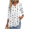 Zeagoo 3/4 Length Sleeve Womens Tops 2026 Blouses for Women Dressy Casual Fashion Clothing V Neck T-Shirts Summer Outfits(04 White Dot)