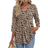 Zeagoo 3/4 Length Sleeve Womens Tops 2026 Blouses for Women Dressy Casual Fashion Clothing V Neck T-Shirts Summer Outfits(Beige)