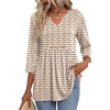 Zeagoo 3/4 Length Sleeve Womens Tops 2026 Blouses for Women Dressy Casual Fashion Clothing V Neck T-Shirts Summer Outfits(Cx318)