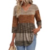 Zeagoo 3/4 Length Sleeve Womens Tops 2026 Blouses for Women Dressy Casual Fashion Clothing V Neck T-Shirts Summer Outfits(Jh398)
