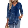 Zeagoo 3/4 Length Sleeve Womens Tops 2026 Blouses for Women Dressy Casual Fashion Clothing V Neck T-Shirts Summer Outfits(Mz845)