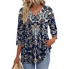 Zeagoo 3/4 Length Sleeve Womens Tops 2026 Blouses for Women Dressy Casual Fashion Clothing V Neck T-Shirts Summer Outfits(Mz873)