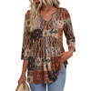 Zeagoo 3/4 Length Sleeve Womens Tops 2026 Blouses for Women Dressy Casual Fashion Clothing V Neck T-Shirts Summer Outfits(Mz952)