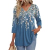 Zeagoo 3/4 Length Sleeve Womens Tops 2026 Blouses for Women Dressy Casual Fashion Clothing V Neck T-Shirts Summer Outfits(Sf233)