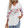 Zeagoo 3/4 Length Sleeve Womens Tops 2026 Blouses for Women Dressy Casual Fashion Clothing V Neck T-Shirts Summer Outfits(Wf67)