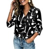 Zeagoo Button Down Shirts for Women 3/4 Length Sleeve Work Tops V Neck Shirts Dressy Casual Business Blouses with Pocket(Jh654)