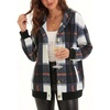 Zeagoo Hoodie for Women Oversized Hooded Sweatshirt Button Hoodies With Pockets Comfy Fleece Jackets 2026 Fashion S-3XL(Black Plaid)