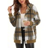 Zeagoo Hoodie for Women Oversized Hooded Sweatshirt Button Hoodies With Pockets Comfy Fleece Jackets 2026 Fashion S-3XL(Brown Plaid)