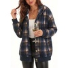 Zeagoo Hoodie for Women Oversized Hooded Sweatshirt Button Hoodies With Pockets Comfy Fleece Jackets 2026 Fashion S-3XL(Navy Plaid)