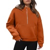 Zeagoo Women Plus Size Zipper Hoodie Long Sleeve 2024 Trendy Sweatshirts Athletic Cropped Tops Dark Grey Large(Brick Red)