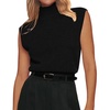Zeagoo Women’s 2026 Mock Turtle Neck Sweater Vest Sleeveless Knit Pullover Tank Tops Casual Trendy Slim Fitted Tops(Black)