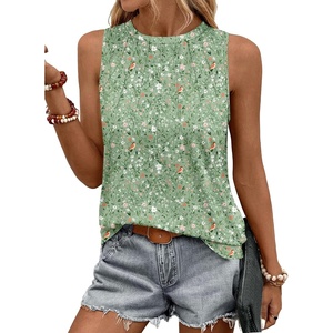 Zeagoo Summer Tank Top for Women 2026 Pleated High Neck Tops Loose Fit Flowy Dressy Tunic Sleeveless Shirts(B-xh534)