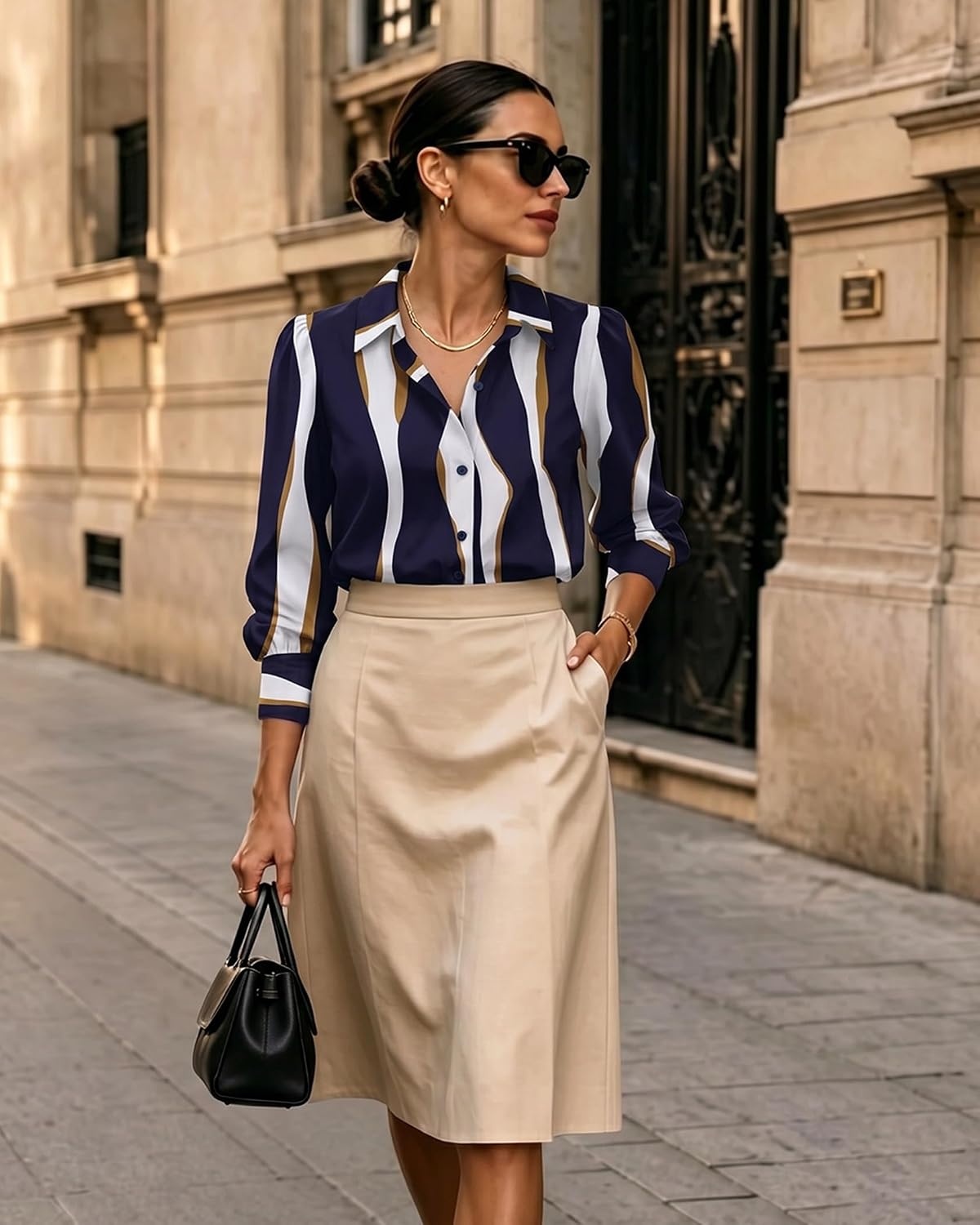 image:imageZeagoo Women Button Down Shirts Lantern Long Sleeve Tops Business Casual Chiffon Blouses Trendy Work ClothesCx327graphics