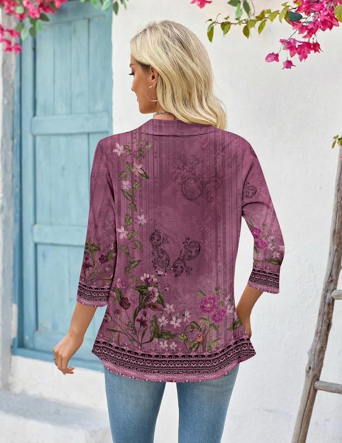 image:imageZeagoo Womens 2026 Summer 34 Sleeve Lightweight Cardigans Open Front Draped Ruffles Kimono CoverupsMz841