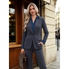 Womens Button Down Shirt Classic Fit Dress Shirt Work Business Casual Long Sleeve Blouse Tops(A-navy Blue)