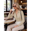 Womens Button Down Shirt Classic Fit Dress Shirt Work Business Casual Long Sleeve Blouse Tops(Beige Khaki)