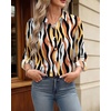 Womens Button Down Shirt Classic Fit Dress Shirt Work Business Casual Long Sleeve Blouse Tops(Multicolor Print)