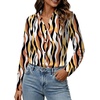 Womens Button Down Shirt Classic Fit Dress Shirt Work Business Casual Long Sleeve Blouse Tops(Multicolor Print)