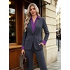 Womens Button Down Shirt Classic Fit Dress Shirt Work Business Casual Long Sleeve Blouse Tops(Purple)